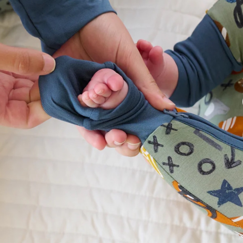 Little Sleepies Signature Touchdown Time Bamboo Zippy - Picture 2 of 3